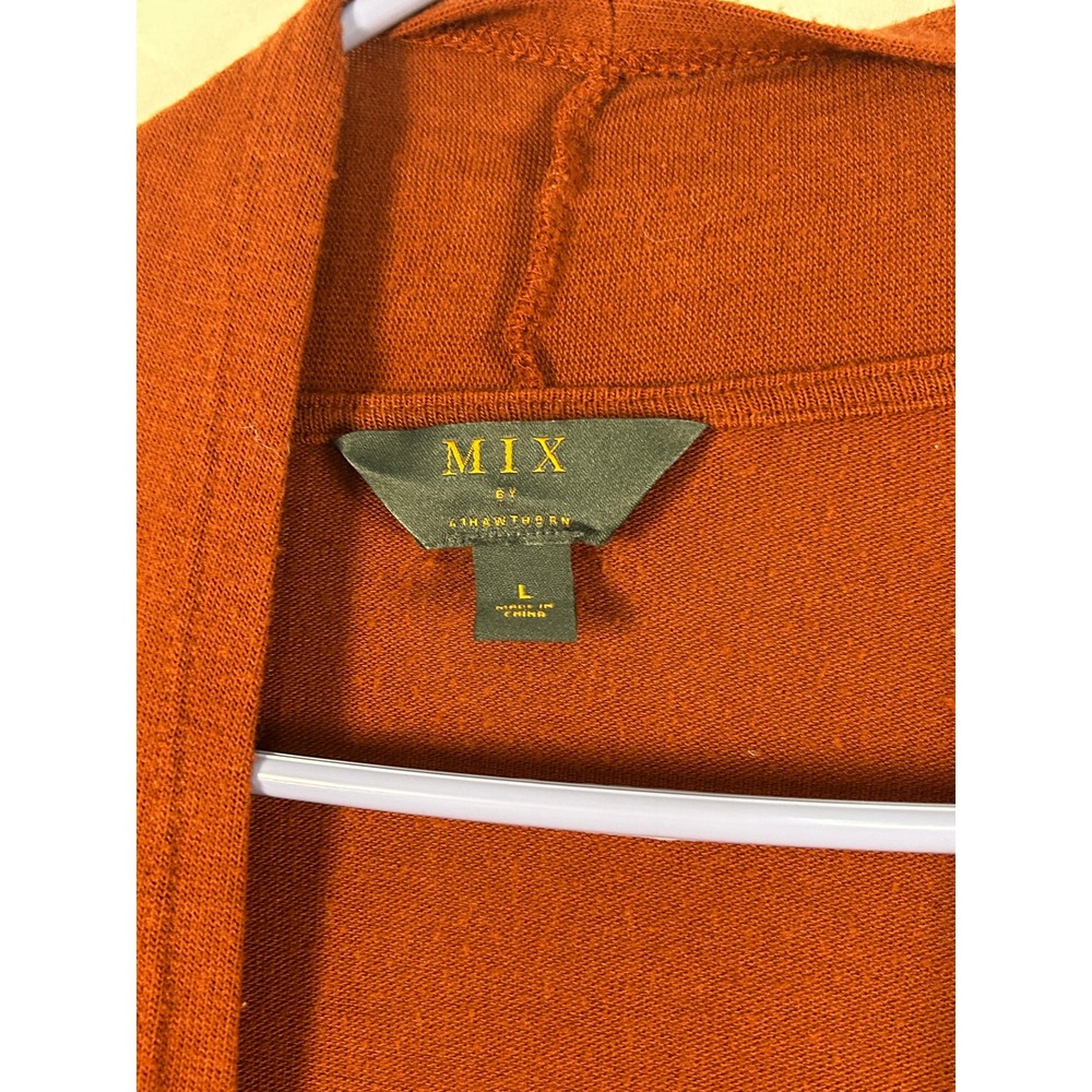 MIX by 41 Hawthorn Cardigan Women Large Rust Open Front Long Sleeve Knit - Picture 2 of 3